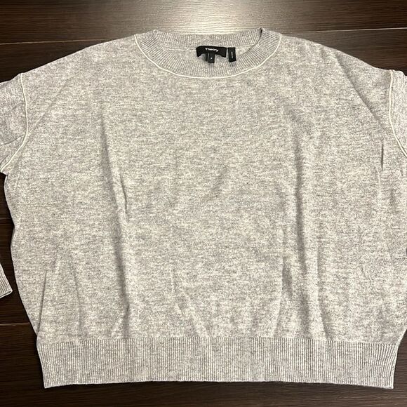 COPY - Theory Criselle 100% Merino Wool Crew Sweater, Gray, Size P - Picture 4 of 9